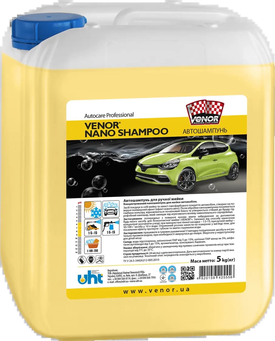 Автошампунь для ручного миття Venor Nano Shampoо 5 кг - 615919724