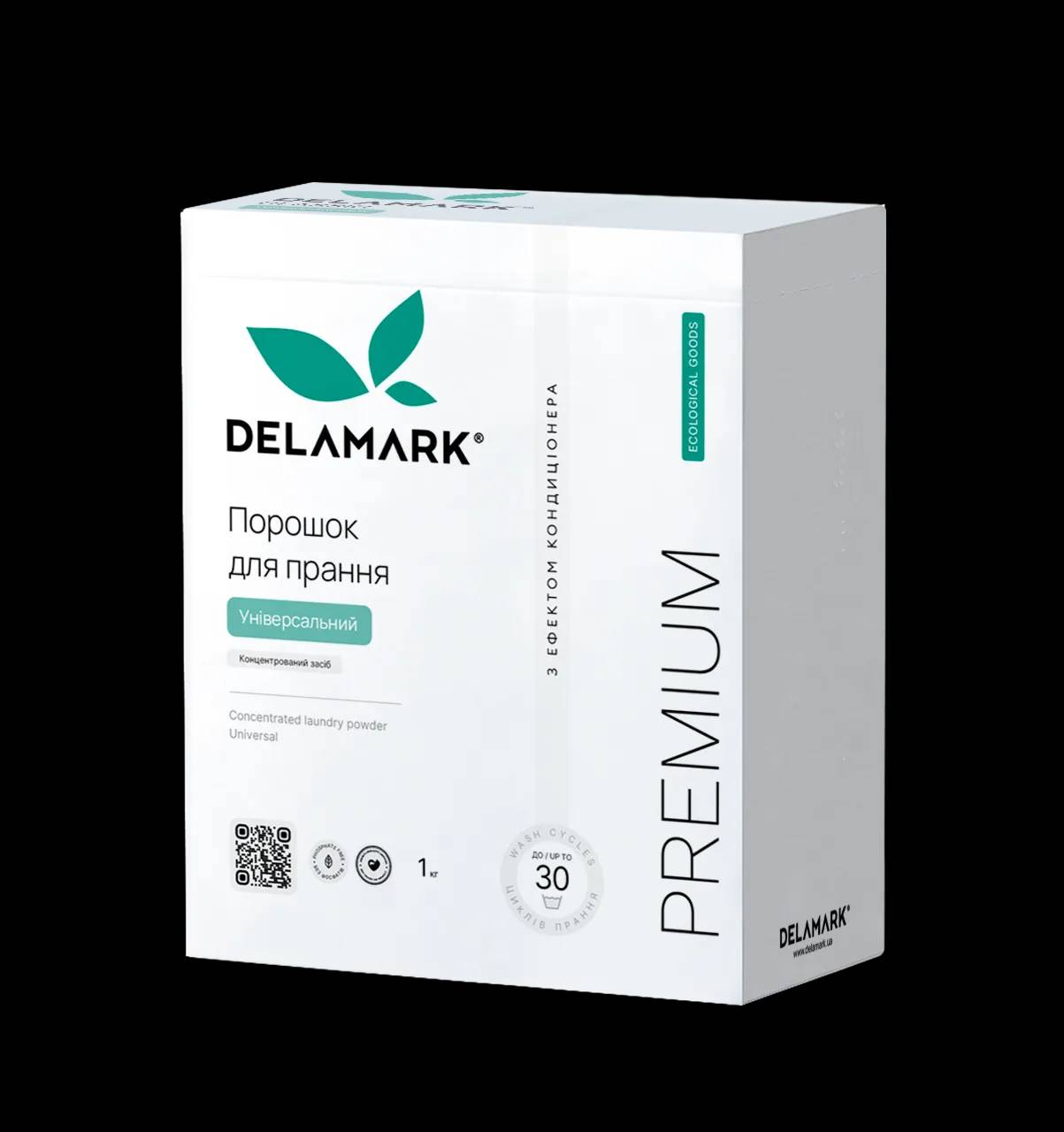 Концентрированный бесфосфатный стиральный порошок Delamark Premium Line Universal с эффектом кондиционера 1 кг (4820152330963) - 265319