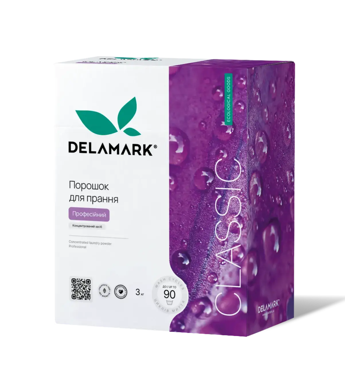 Концентрований безфосфатний пральний порошок Delamark Professional 3 кг (4820152330345) - 265321