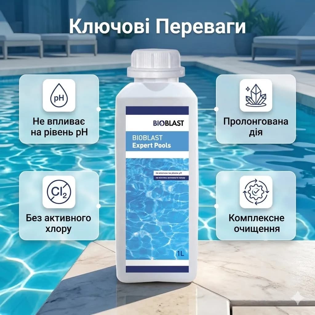 BioBlast Expert Pools Комплексное средство для очистки воды в бассейнах 1L - 300293860