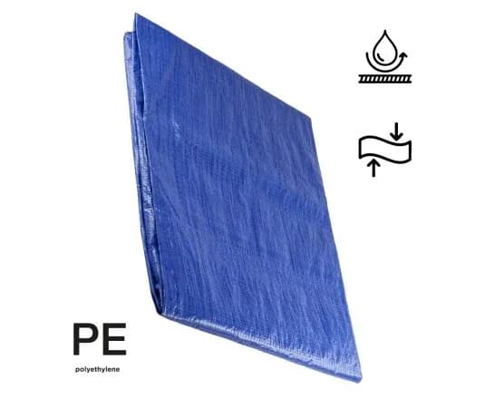 Тент тарпаулиновый Polax 3 x 5м, 45 г/м², с люверсами, двусторонняя ламинация (70-097) - 317634715