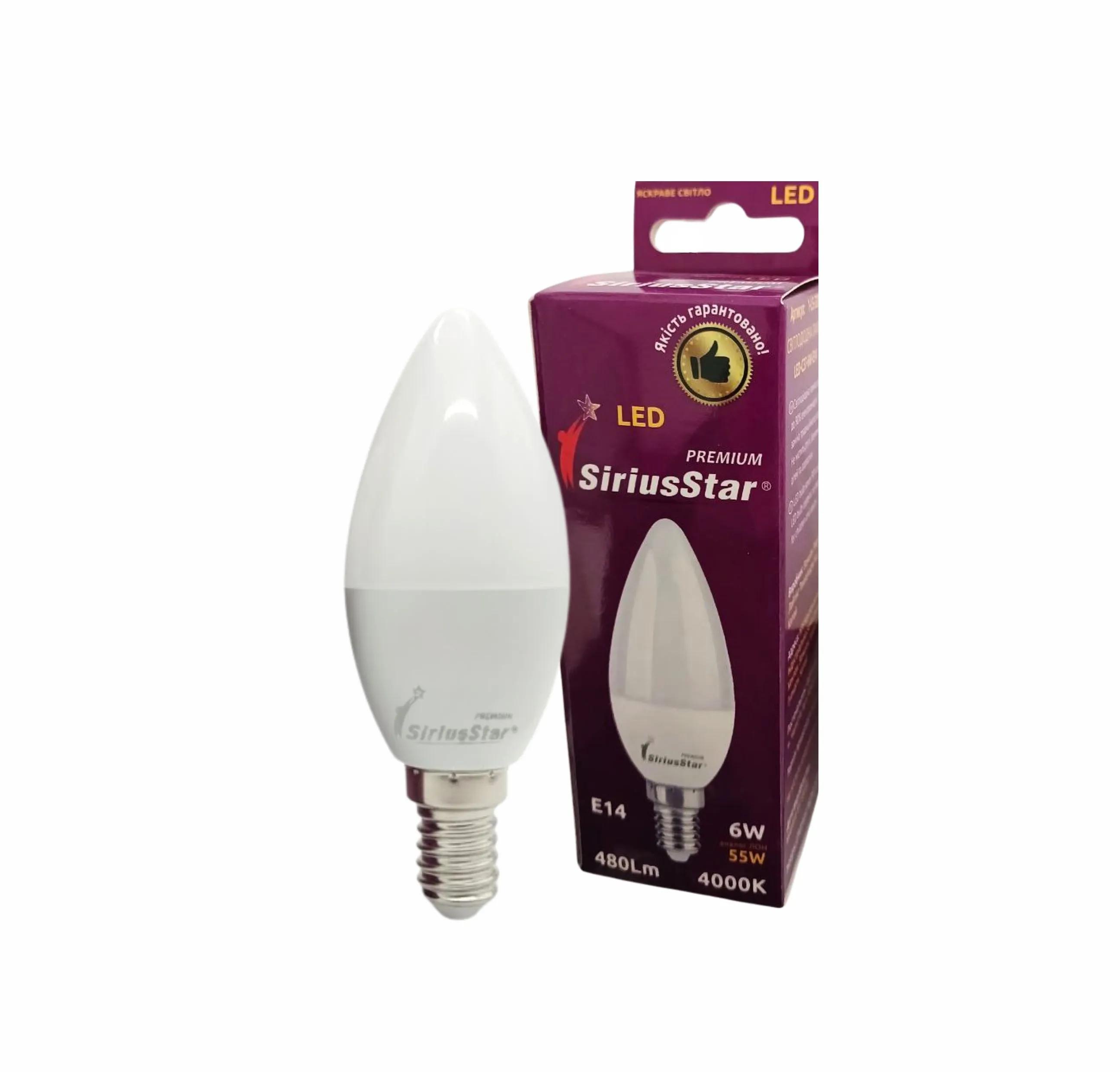 Светодиодная лампа SIRIUSSTAR 3204 СА37 6W-4000K-E14 - 274779