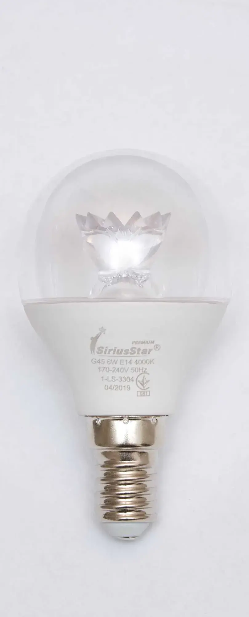 Светодиодная лампа SIRIUSSTAR 3304 G45 crystal 6W-4000K-E14 - 274788