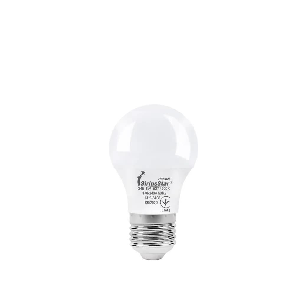 Светодиодная лампа SIRIUSSTAR 3408 G45 6W-4000K-E27 - 083913837