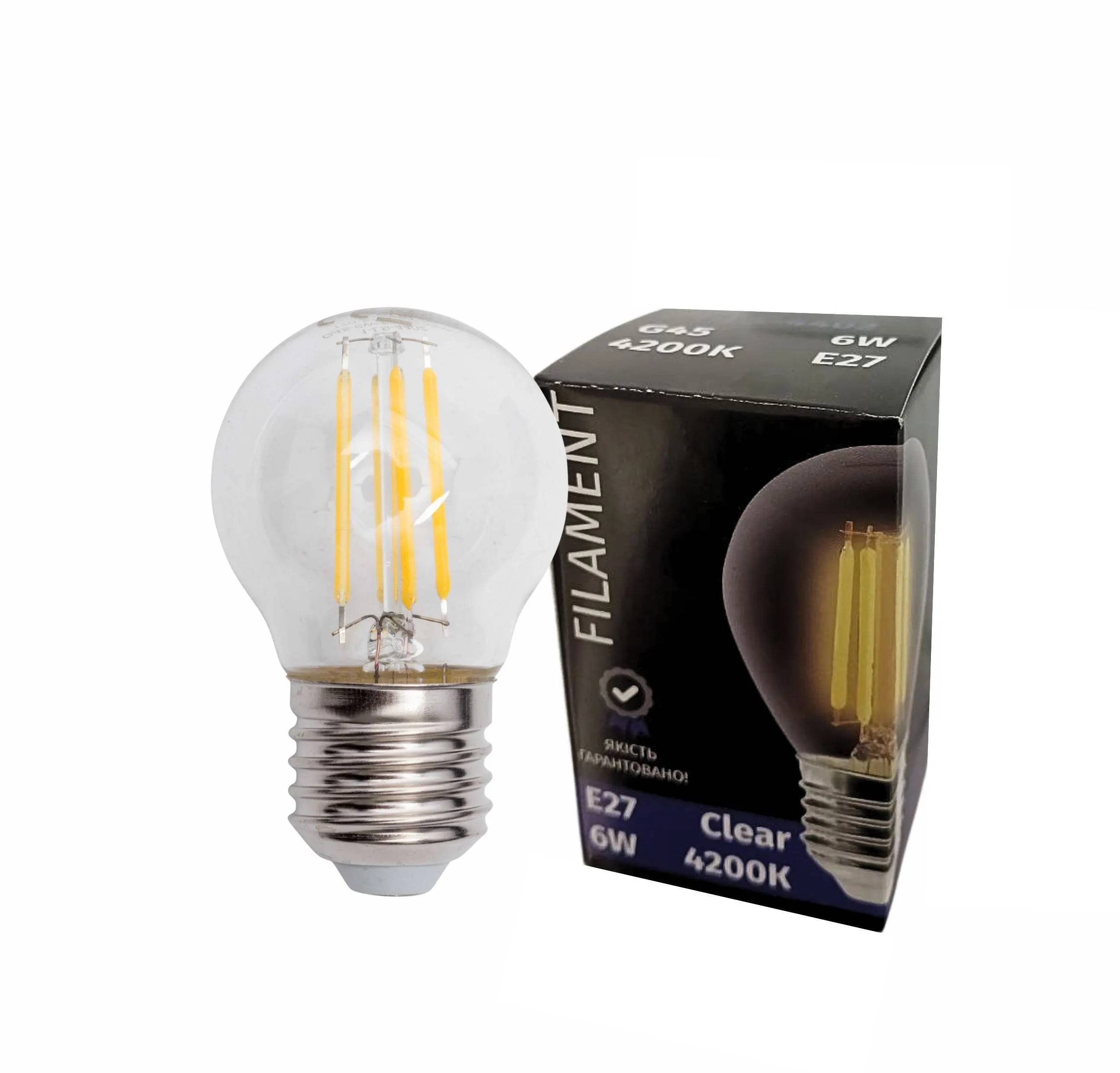 Лампочка LED SIRIUSSTAR filament clear 4402 6W (G45-4200K-E27) - 274806