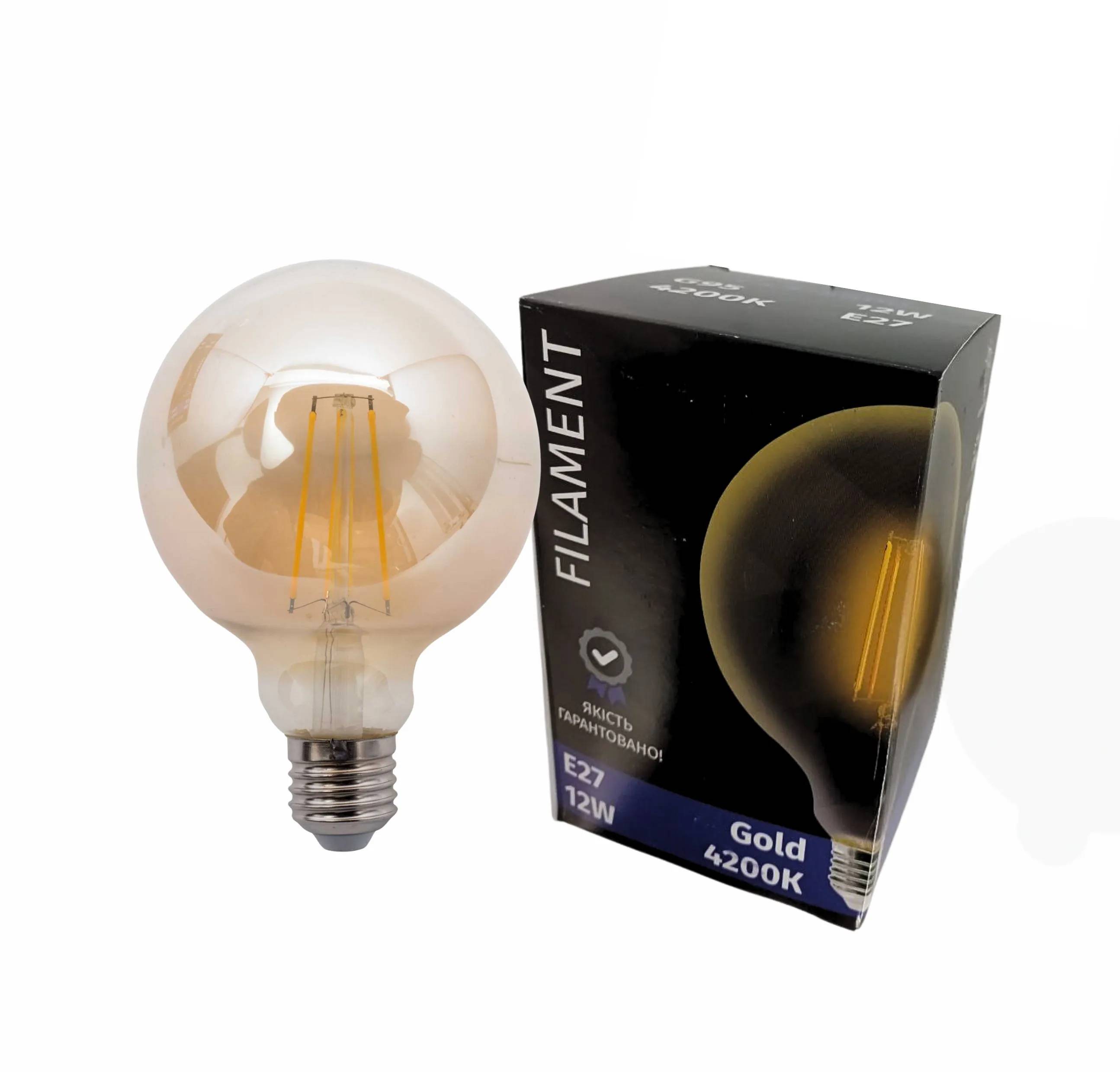 Лампочка LED SIRIUSSTAR filament gold 5800 12W (G95-4200K-E27) - 274814