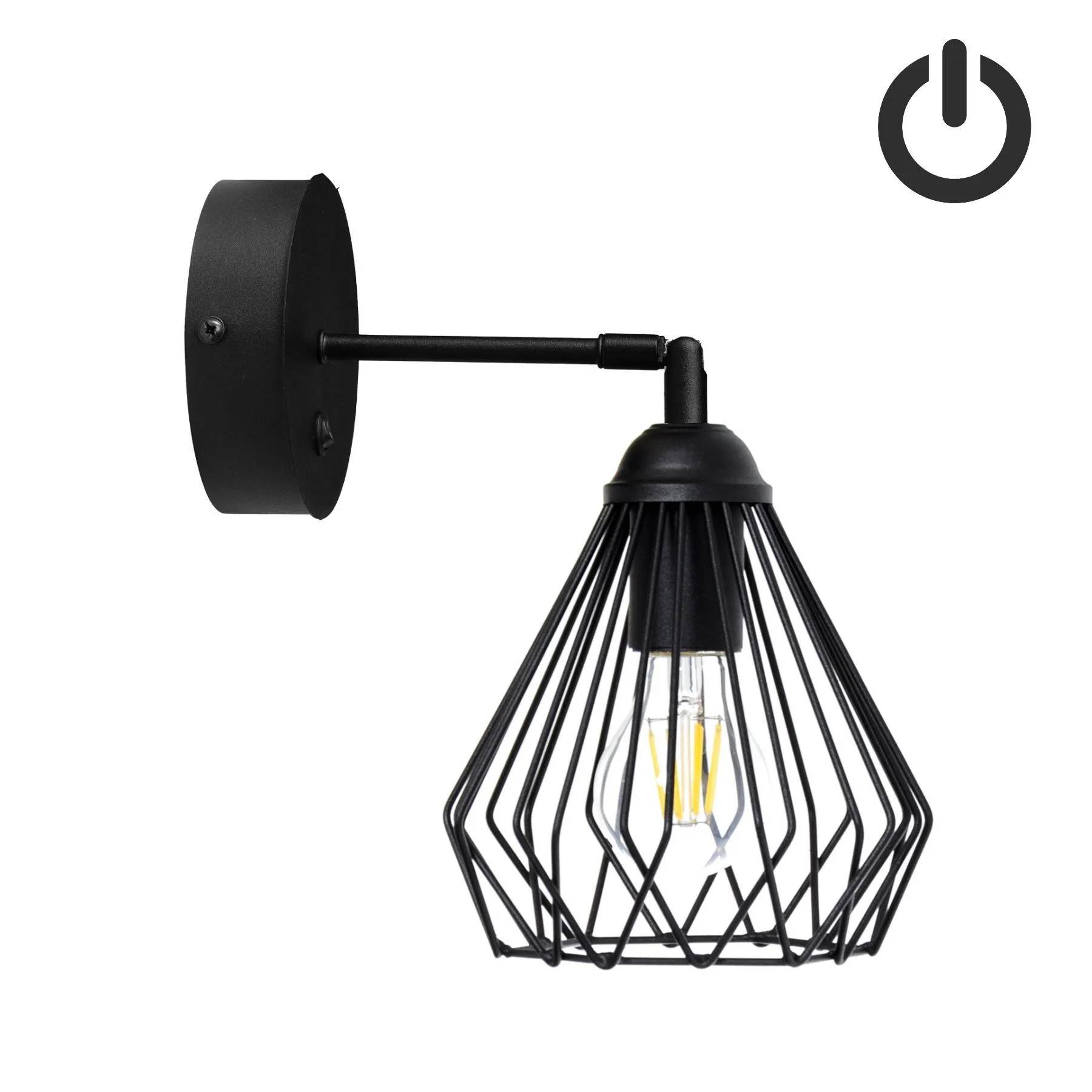Бра з вимикачем Dribble W160-BT Black - 281447