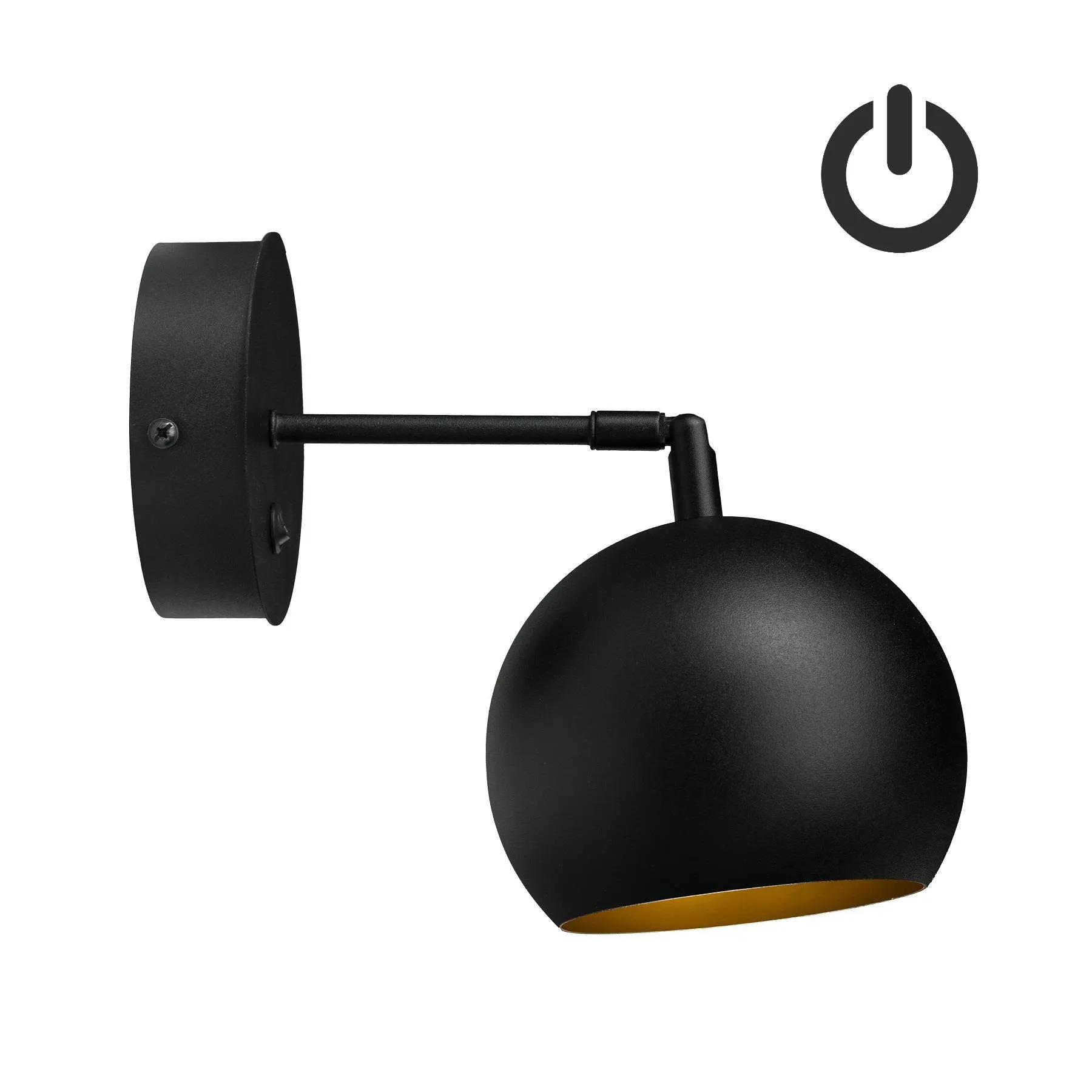 Бра з вимикачем Bowl W150-BT Black/Gold - 281452