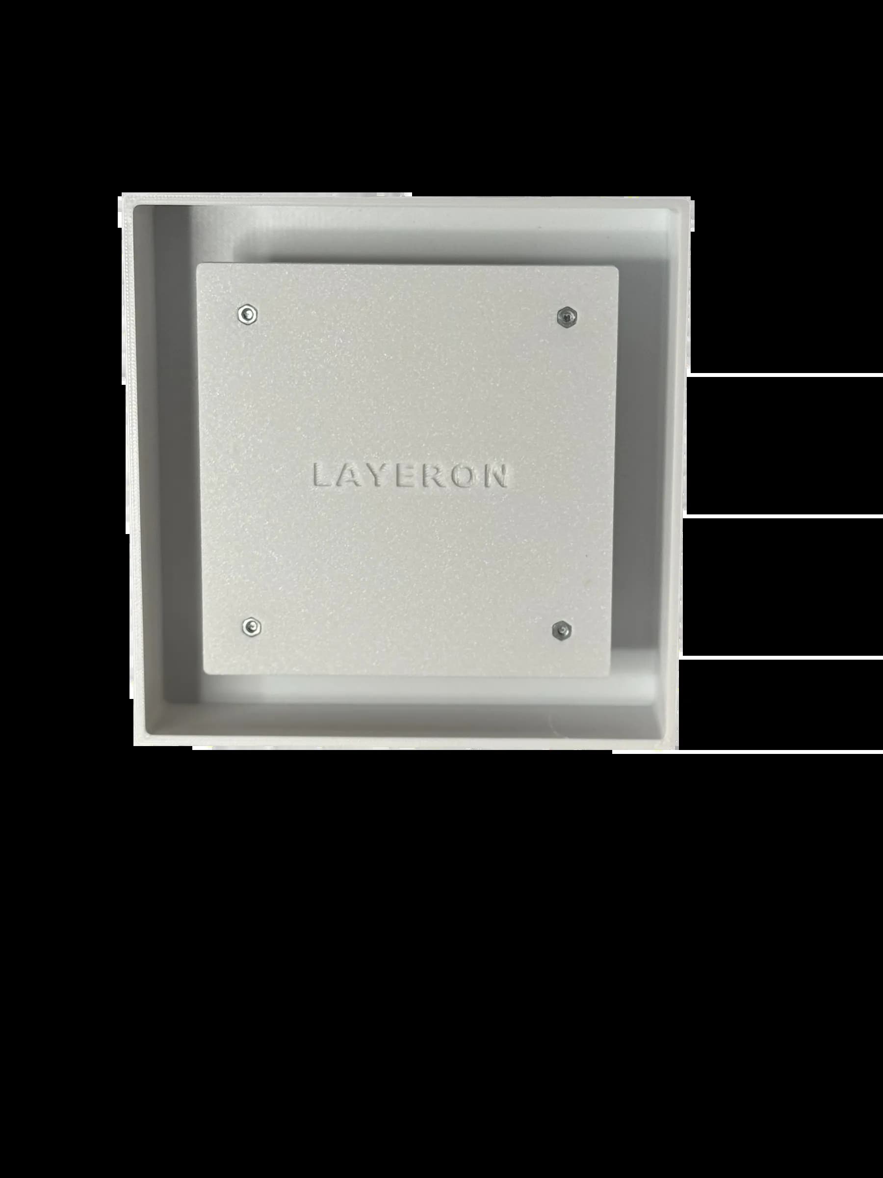 Вентилятор (витяжка) прихованого монтажу Layeron D100 квадратний з регулюванням висоти плитки, 105 м³/год, білий/чорний (L0024-1) - 310398660