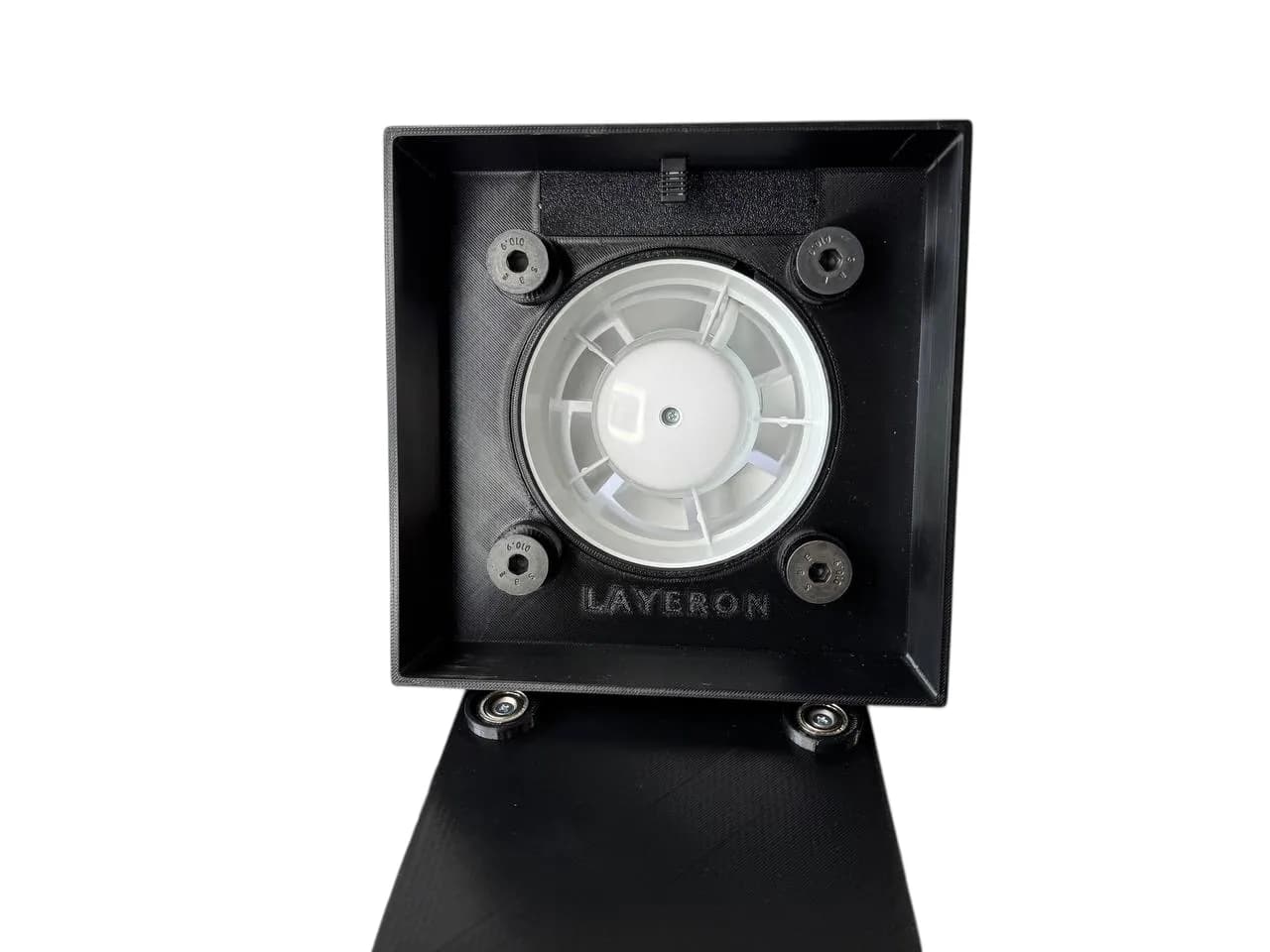 Вентилятор (витяжка) прихованого монтажу Layeron D100 (L0047-1) з таймером та датчиком вологості — 105 м³/год, білий/чорний - 466363924