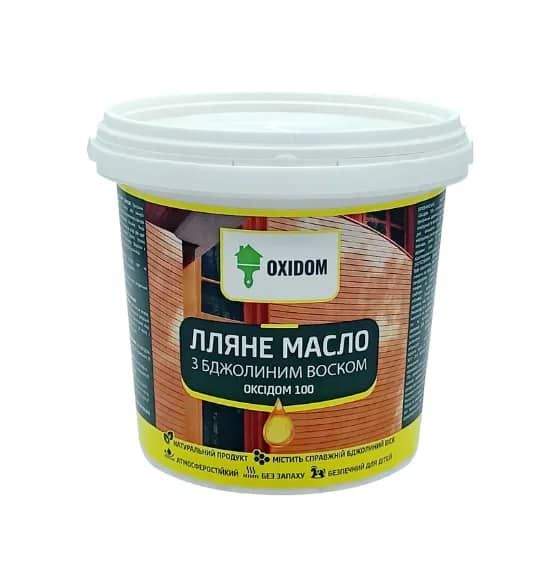 Олія лляна для дерева з бджолиним воском OXIDOM-100, 3 л, безбарвний, матовий - 661283050