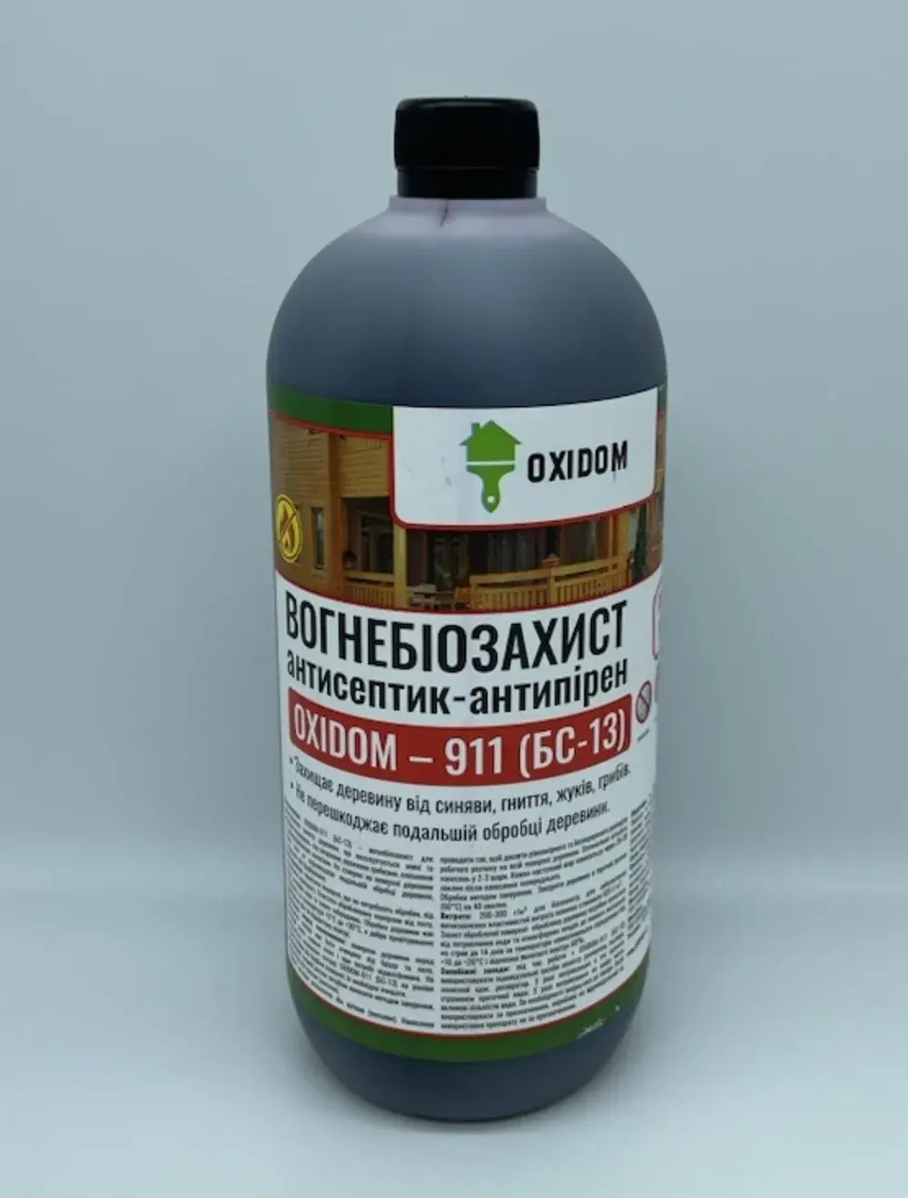Вогнебіозахист (БС-13) OXIDOM-911, 1 л (готовий розчин), червоний - 063167493