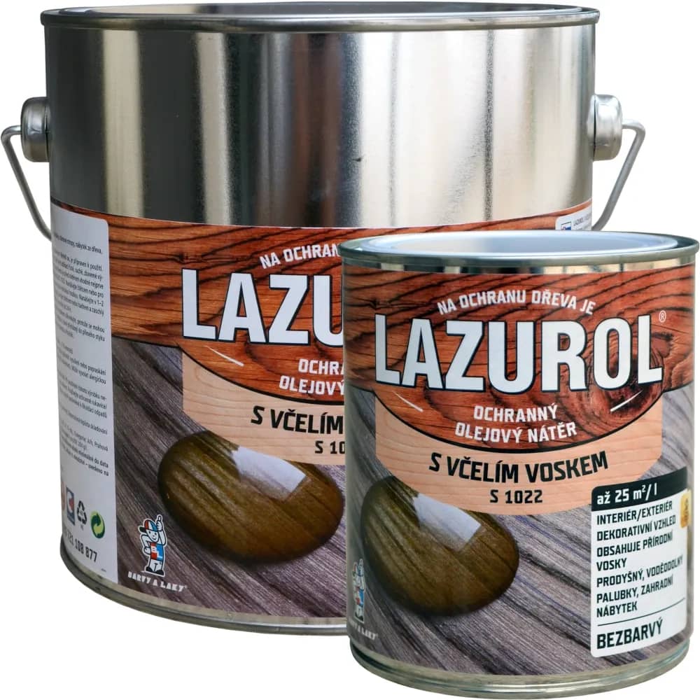 Масло-віск для деревини (з бджолиним воском) LAZUROL S1022, 0,75 л, безбарвний, матовий - 060469847