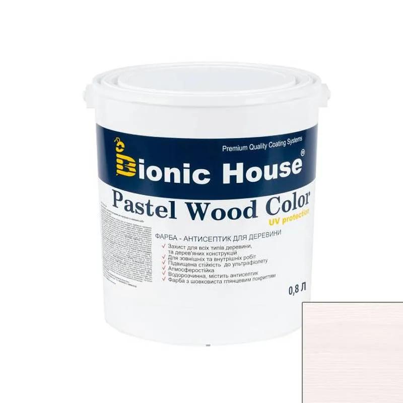 PASTEL Wood Color Сонцезахисна непрозора фарба для дерева на водній основі АРКТІК(біла) 0,8л. - 298470