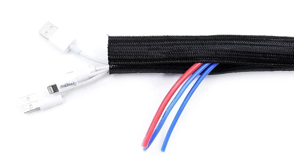 Кабельна Techflex обплетення Ø 0.63 см самозакривна 1 м чорна для захисту дротів негорюча Flexo F6 FR - 484601617