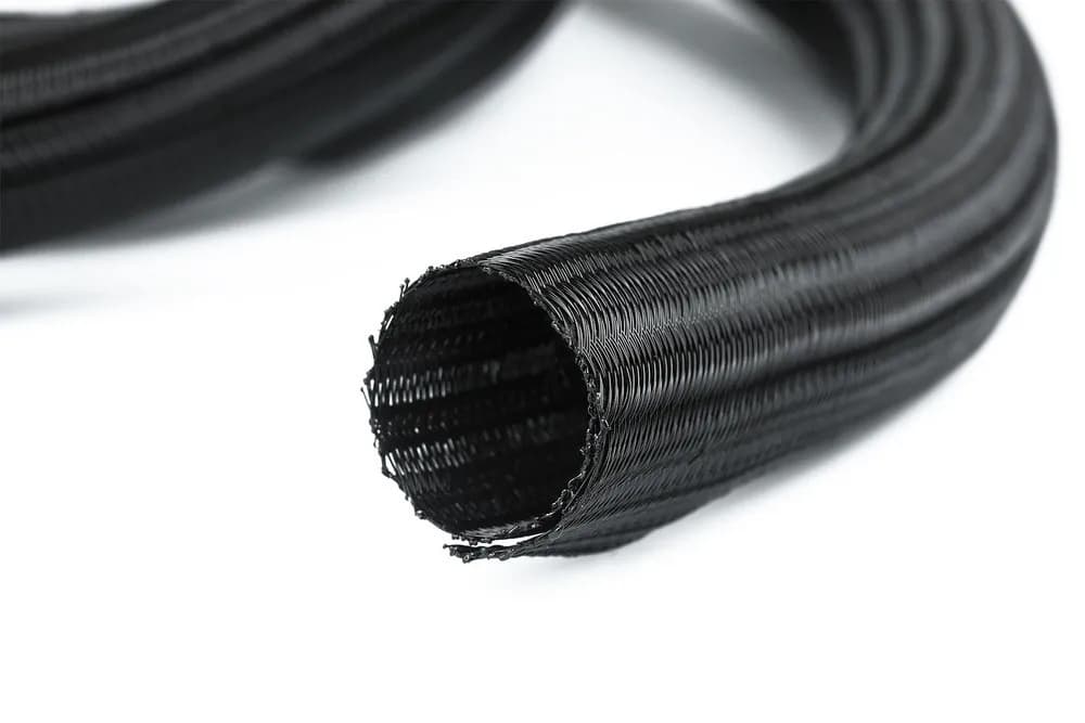 Кабельна Techflex обплетення Ø 0.63 см самозакривна 1 м чорна для захисту дротів негорюча Flexo F6 FR - 484601617