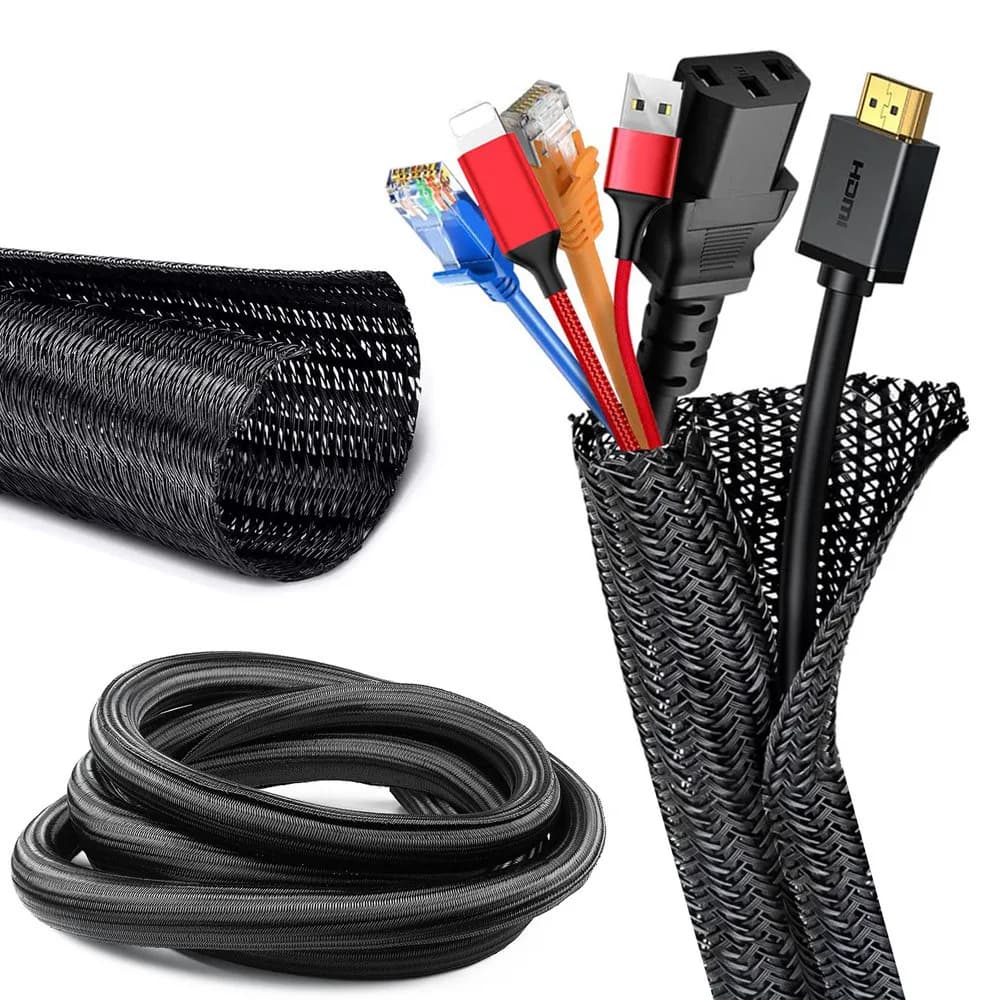 Кабельна Techflex обплетення Ø 0.63 см самозакривна 1 м чорна для захисту дротів негорюча Flexo F6 FR - 484601617