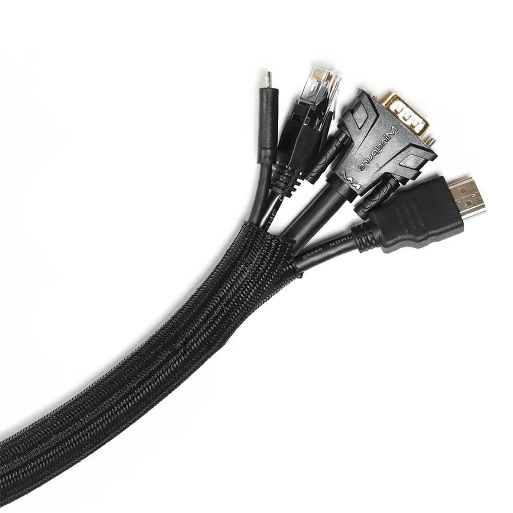 Кабельна Techflex обплетення Ø 0.63 см самозакривна 1 м чорна для захисту дротів негорюча Flexo F6 FR - 484601617