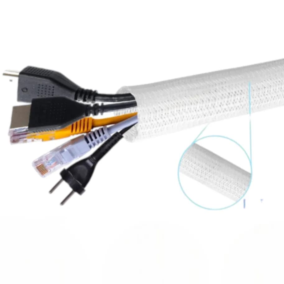Кабельне обплетення Techflex (США) біле діам. 0.63 см 25% перекриттям 1 м F6N0.25WH гнучка самозастібна - 173446727