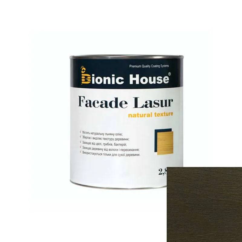 FACADE LASUR Лазур-просочення для дерева на органічній основі АНТРАЦИТ 2,8 л - 299957