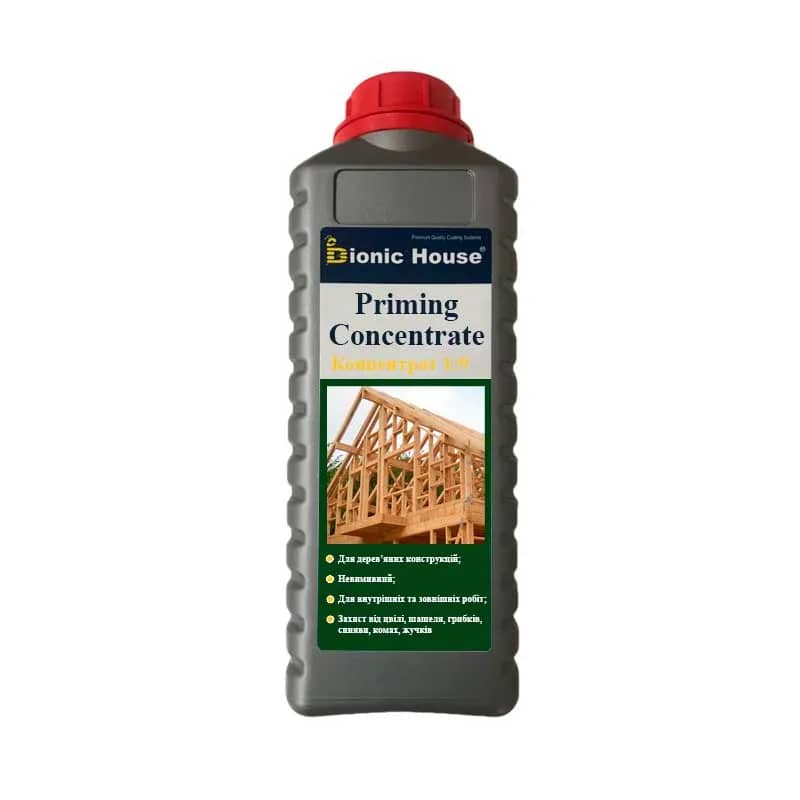 Priming Concentrate 1:9 Невимивний антисептик для дерев'яних стропильних систем, коричневий 1л - 658464353