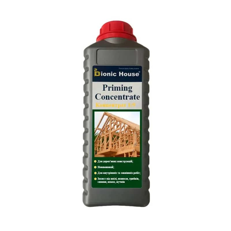 Priming Concentrate 1:9 Невимивний антисептик для дерев'яних стропильних систем, коричневий 1л - 658464353