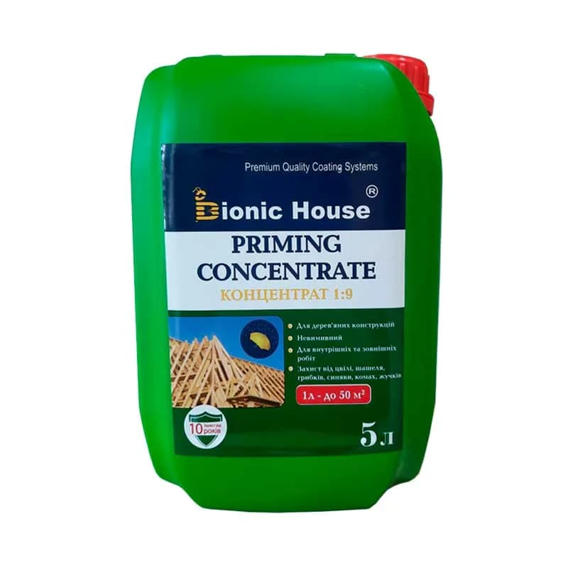 Priming Concentrate 1:9 Невимивний антисептик для дерев'яних стропильних систем, коричневий 5л - 167118013