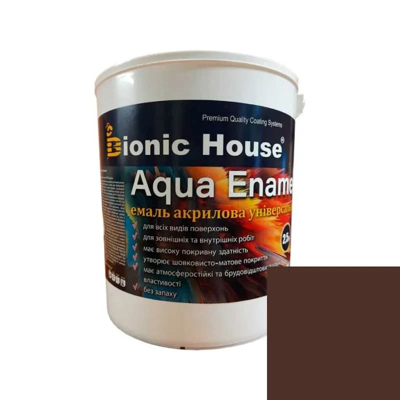 AQUA ENAMEL Стійка до погодних умов та миття Емаль для дерева акрилова універсальна КОРИЧНЕВА (RAL 8016) 2,5л - 850433398