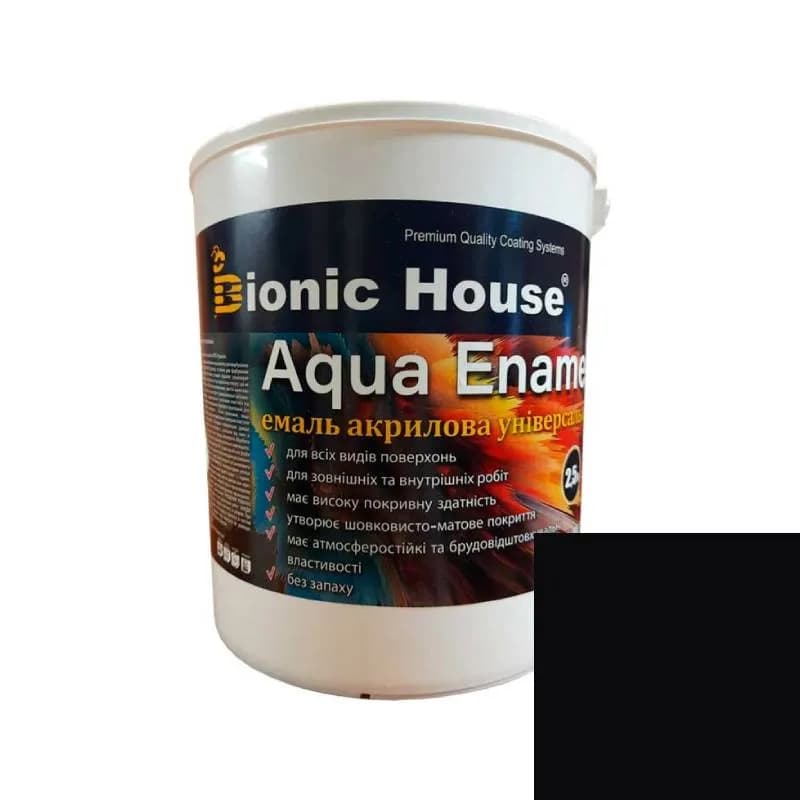 AQUA ENAMEL Стійка до погодних умов та миття Емаль для дерева акрилова універсальна ЧОРНА (RAL 9005) 2,5л - 109779793