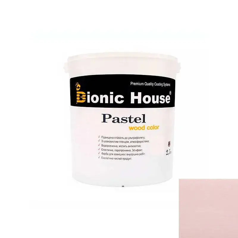 PASTEL Wood Color Сонцезахисна непрозора фарба для дерева на водній основі ФІАЛКА 2,5л. - 119635674