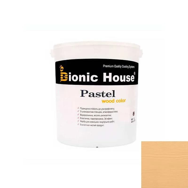 PASTEL Wood Color Сонцезахисна непрозора фарба для дерева на водній основі КАРАМЕЛЬ 2,5л. - 710144719
