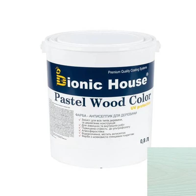 PASTEL Wood Color Сонцезахисна непрозора фарба для дерева на водній основі МАЛЬДІВИ 0,8л. - 679414271