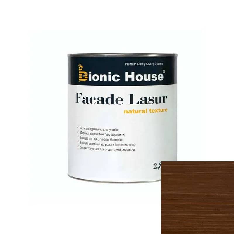 FACADE LASUR Лазур-просочення для дерева на органічній основі ГОРІХ 2,8 л - 714768526