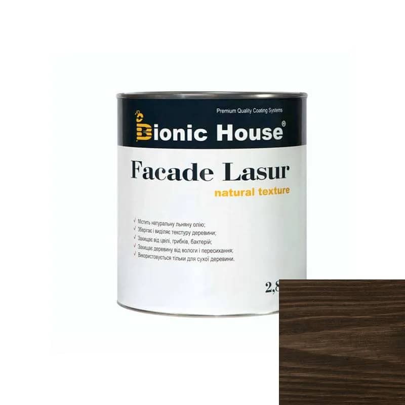 FACADE LASUR Лазур-просочення для дерева на органічній основі ПАЛІСАНДР 2,8 л - 903061320