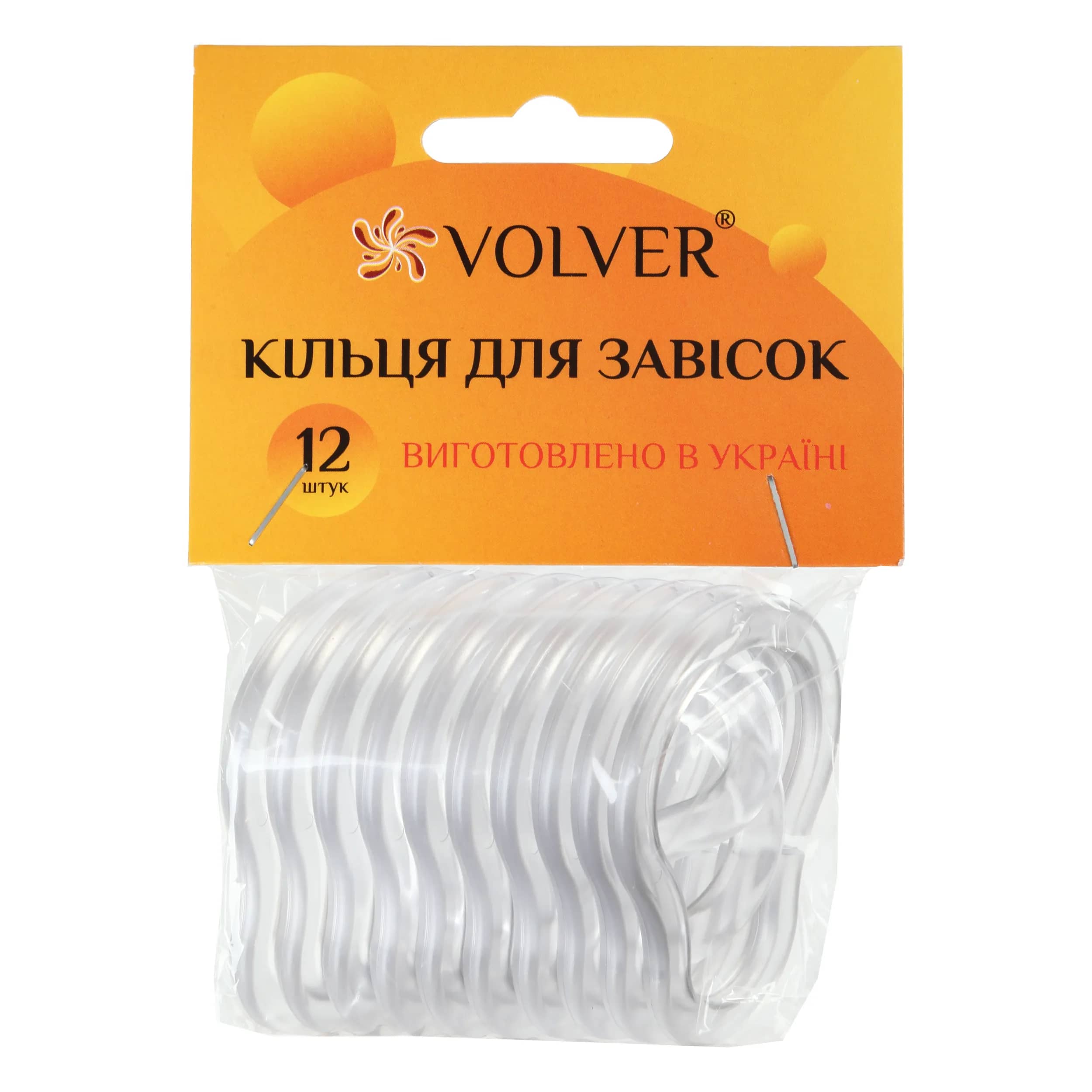 Кільця для завісок прозорі VOLVER, 12 шт. - 735064184