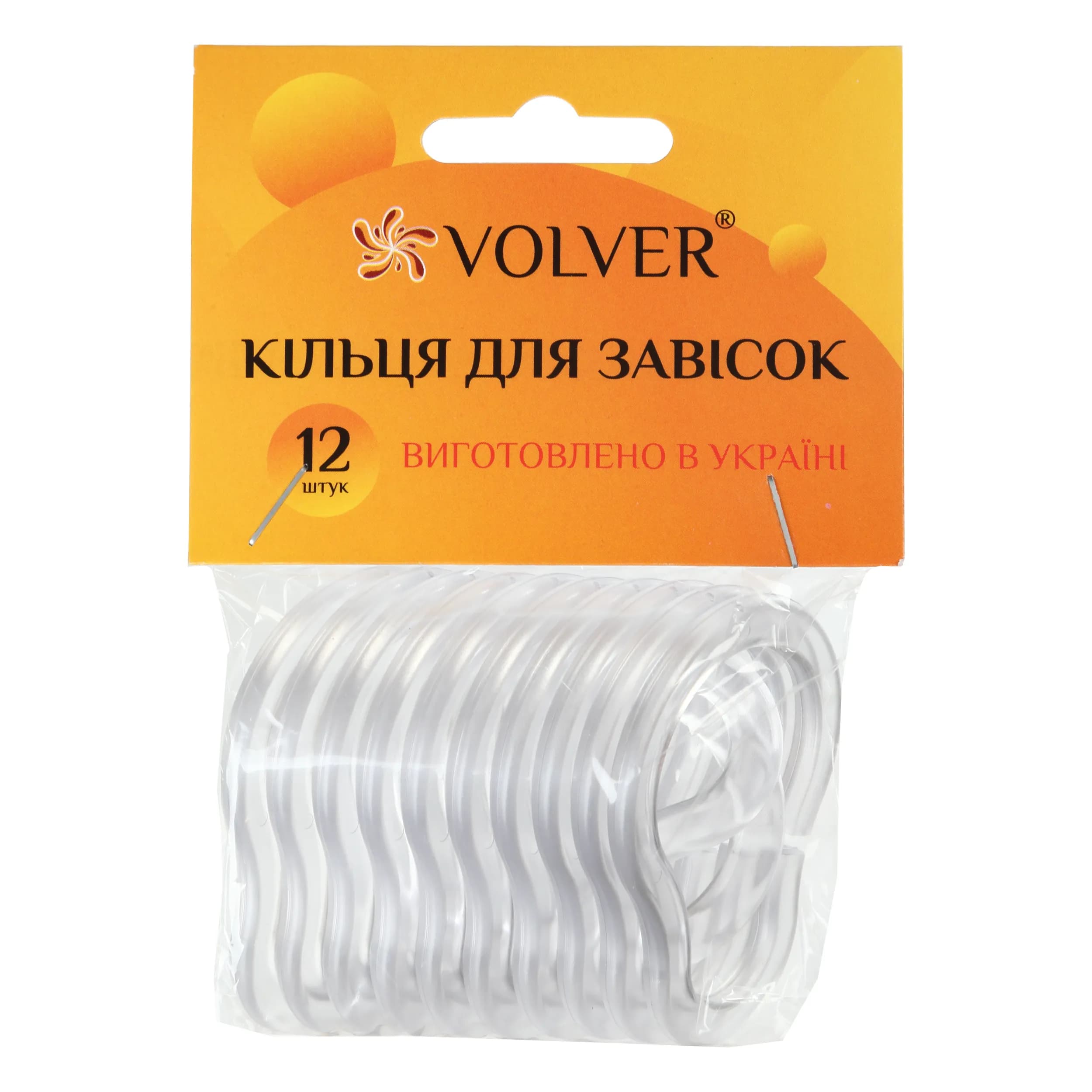 Кільця для завісок прозорі VOLVER, 12 шт. - 735064184