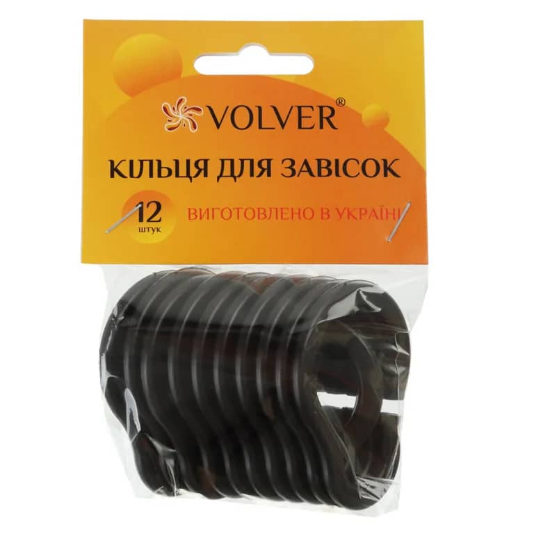 Кільця для завісок чорні VOLVER, 12 шт. - 850224077