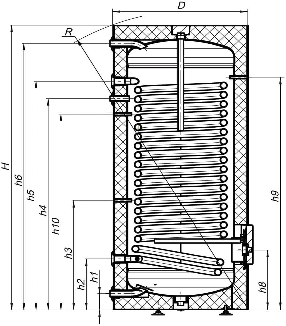 Водонагрівач непрямого нагріву GRM-WP-PU до теплових насосів з 1 теплообмінником 300л (398411794) - 398411794