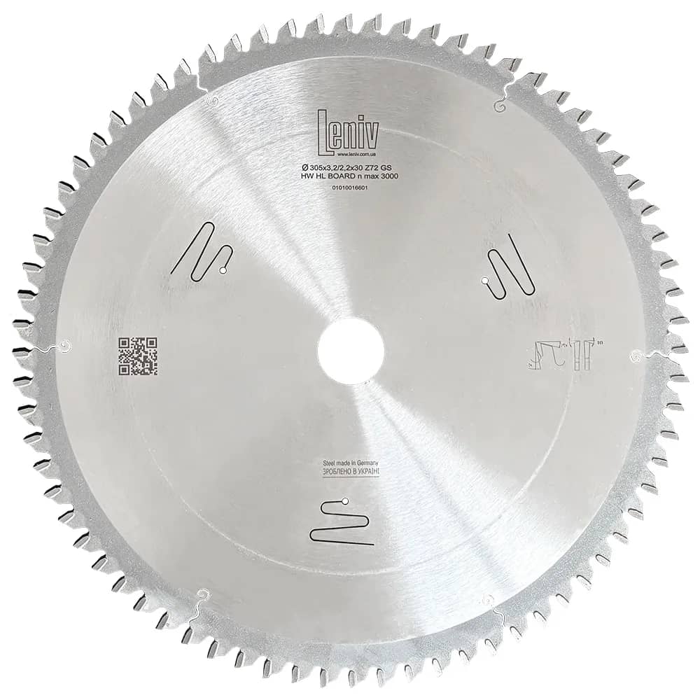 Пильный диск для форматной распиловки Leniv D305х30 z72 древесины (4821234004079) - 968542719