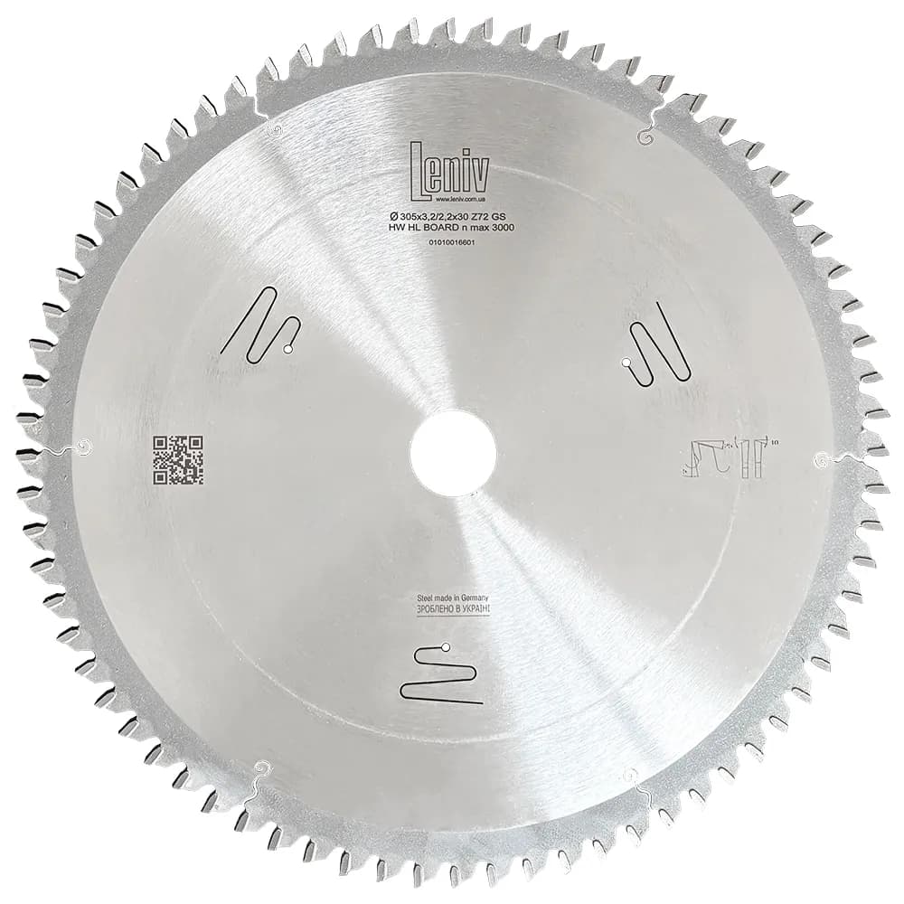 Пильний диск для форматного розкрою Leniv D305х30 z72 деревини (4821234004079) - 968542719