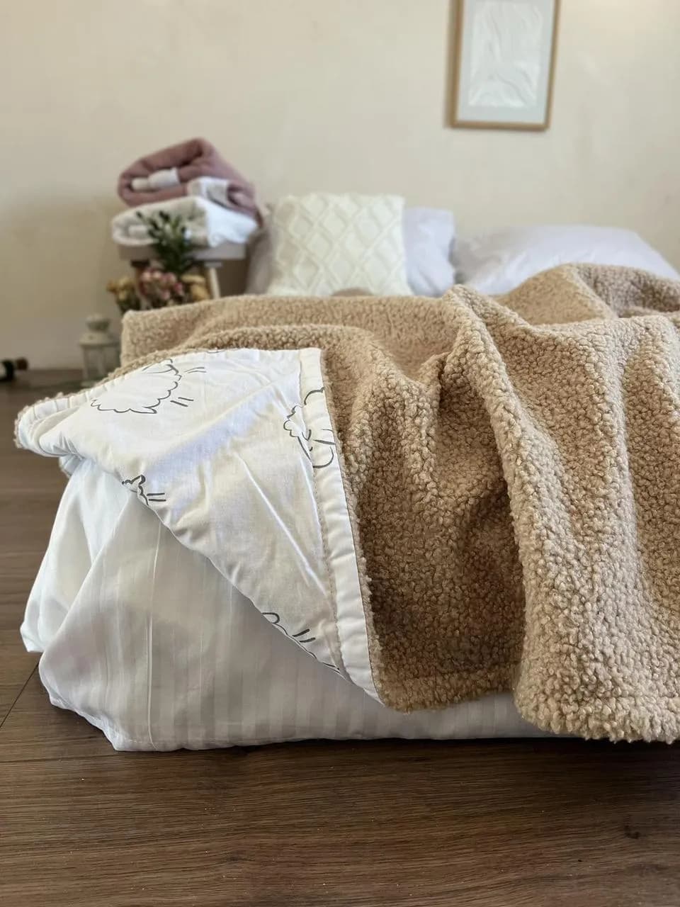 Плед детский Teddy на подкладке бежевый 150х220 см - 995337011
