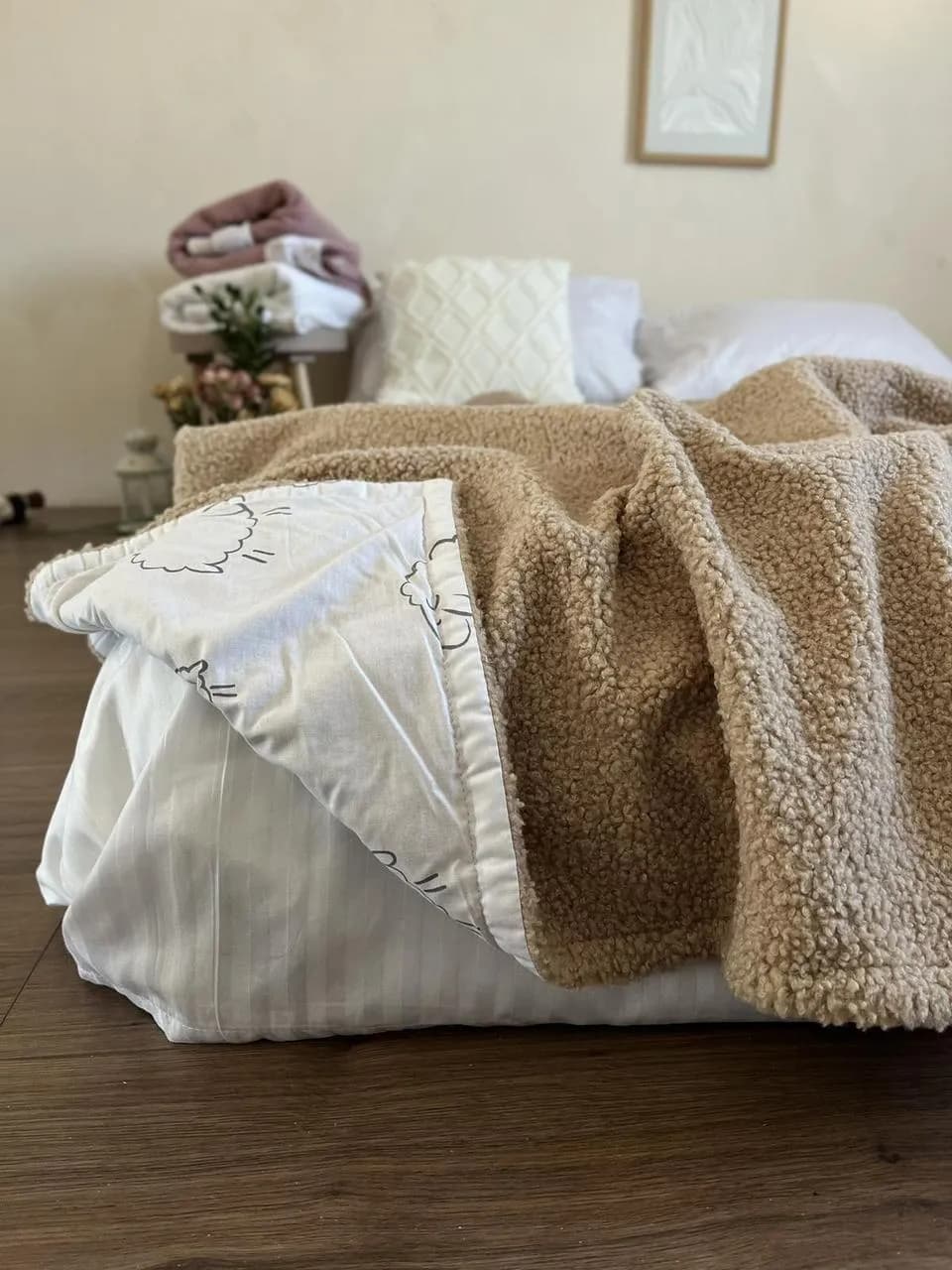 Плед детский Teddy на подкладке бежевый 150х220 см - 995337011