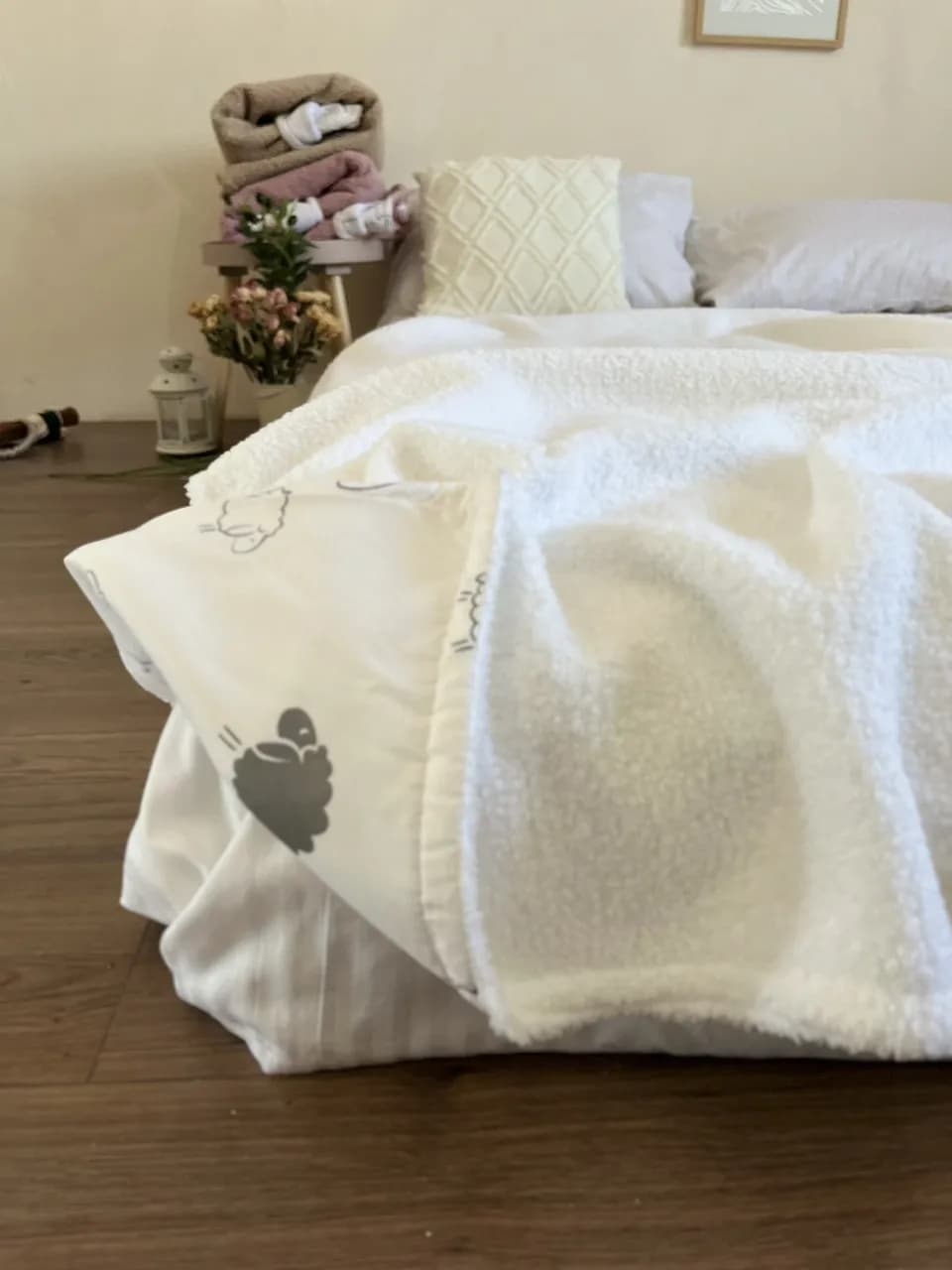 Плед детский Teddy на подкладке белый - 946843946