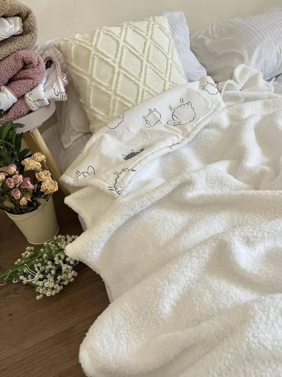 Плед детский Teddy на подкладке белый 100х150 см - 088187734