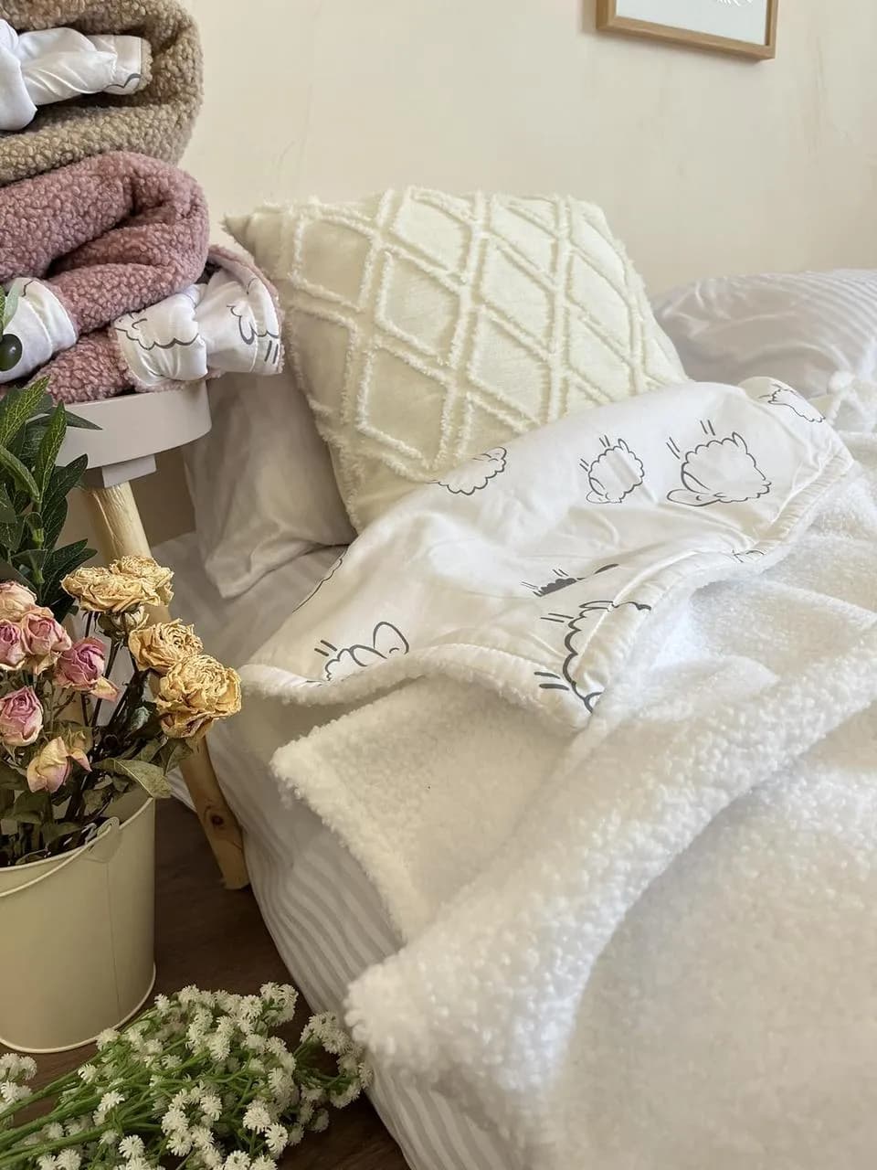 Плед детский Teddy на подкладке белый 100х150 см - 088187734