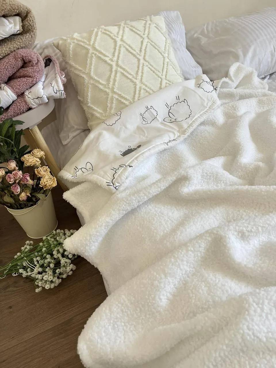 Плед дитячий Teddy на підкладці білий 140х200 см - 315212