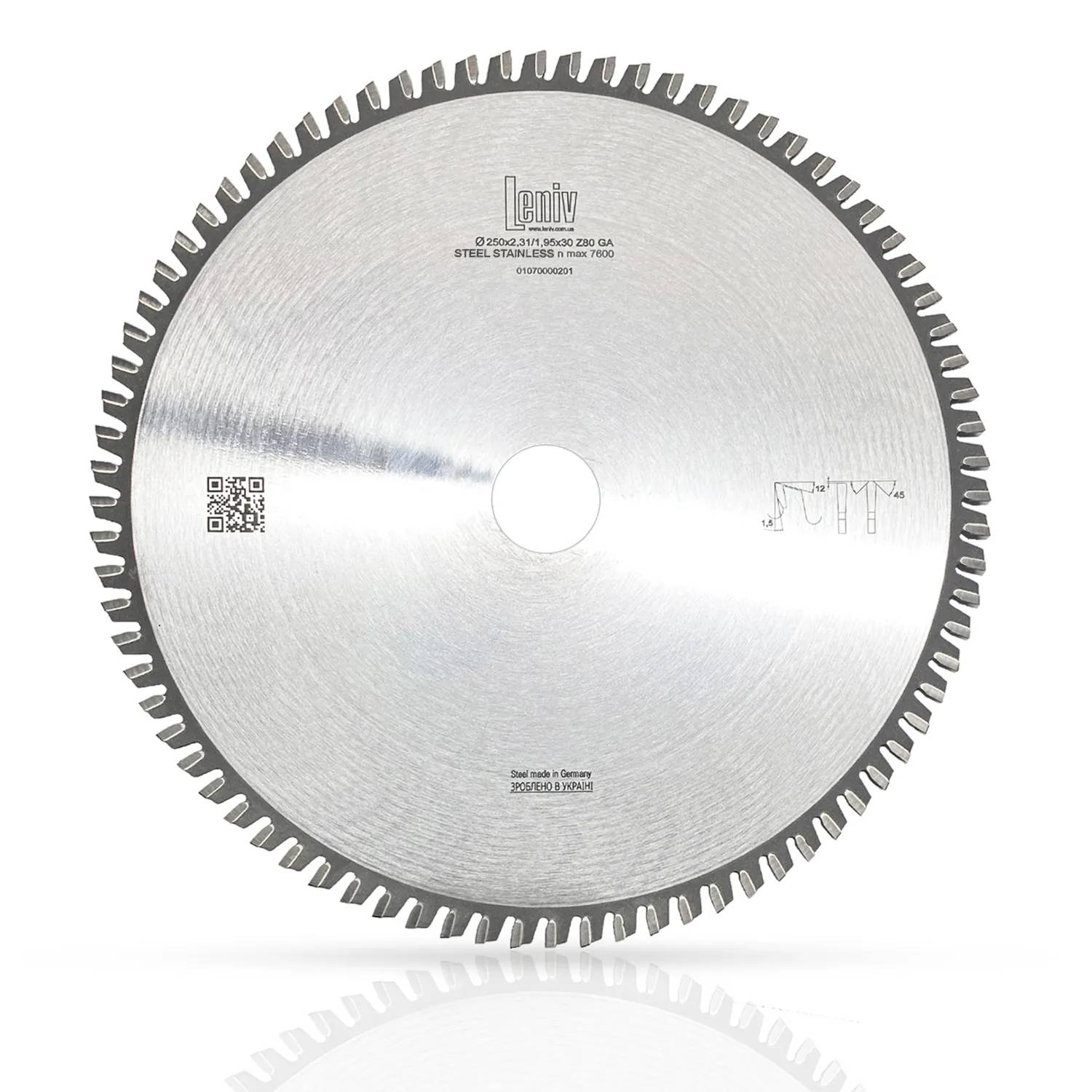 Пильний диск по металу Leniv D255×25.4 Z60 (4821234004352) - 315451