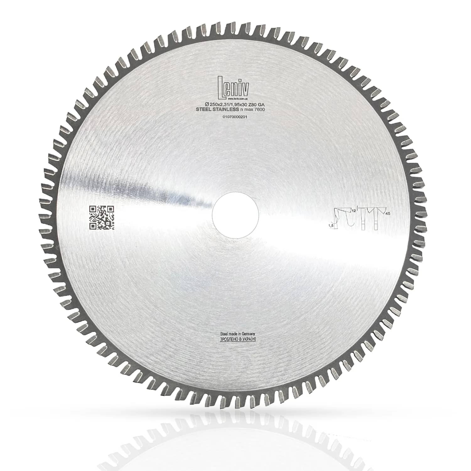 Пильний диск по металу Leniv D355x25.4 Z90 для різки сталевих конструкцій (4821234004345) - 001464827