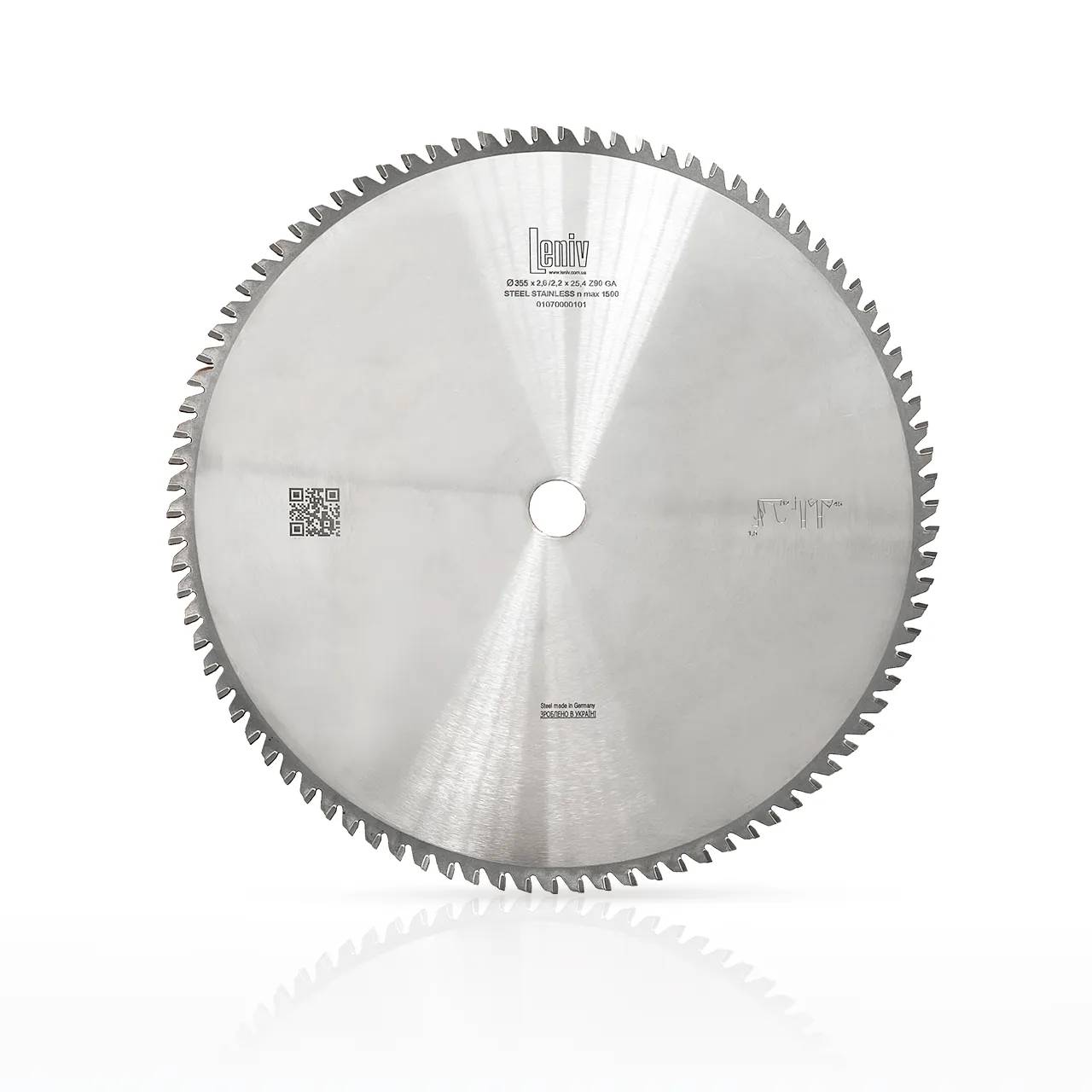 Пильний диск по металу Leniv D355x25.4 Z90 для різки сталевих конструкцій (4821234004345) - 315478