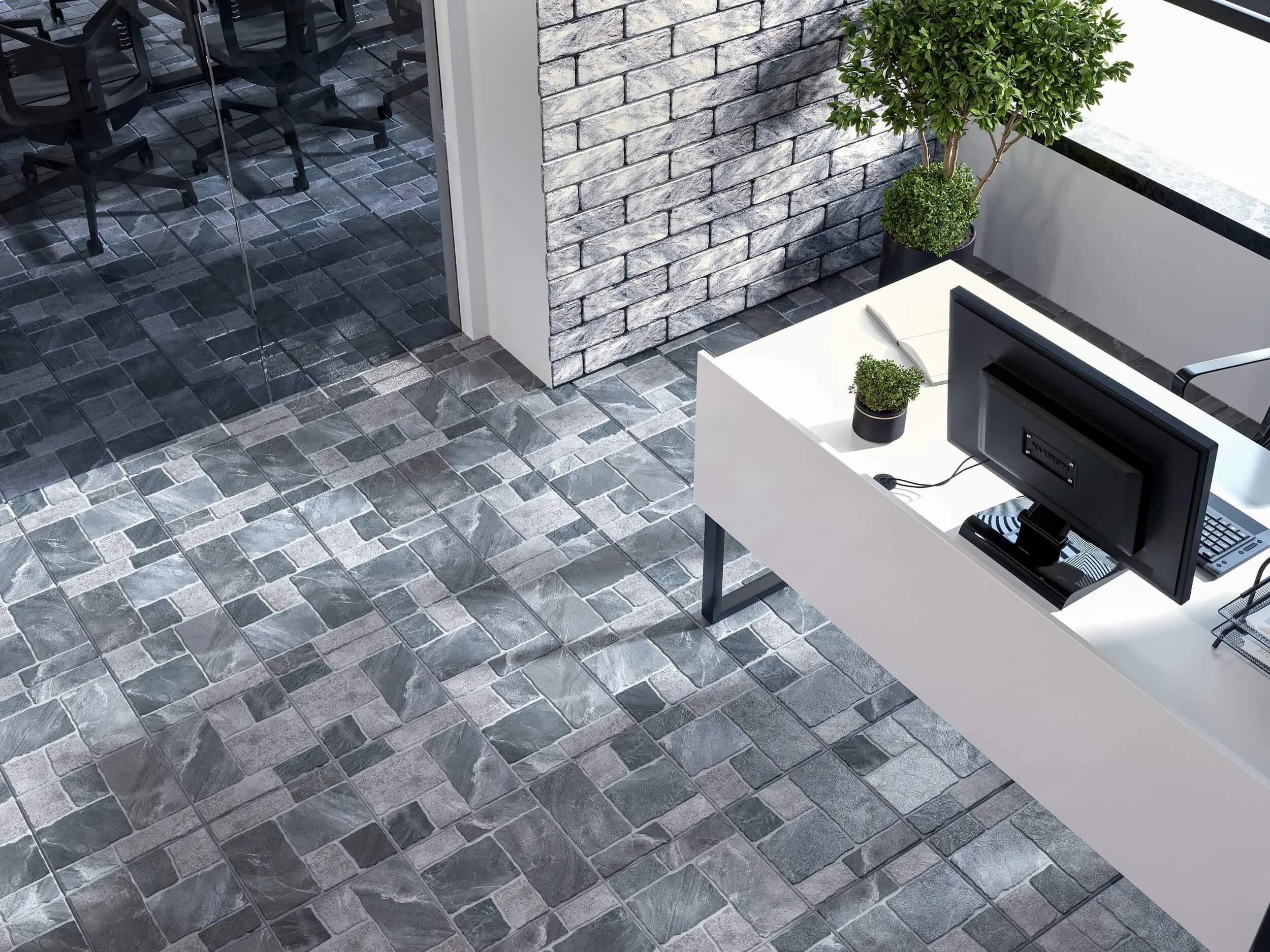 Плитка Stone Brick сірий 300x300x7 - 127496402